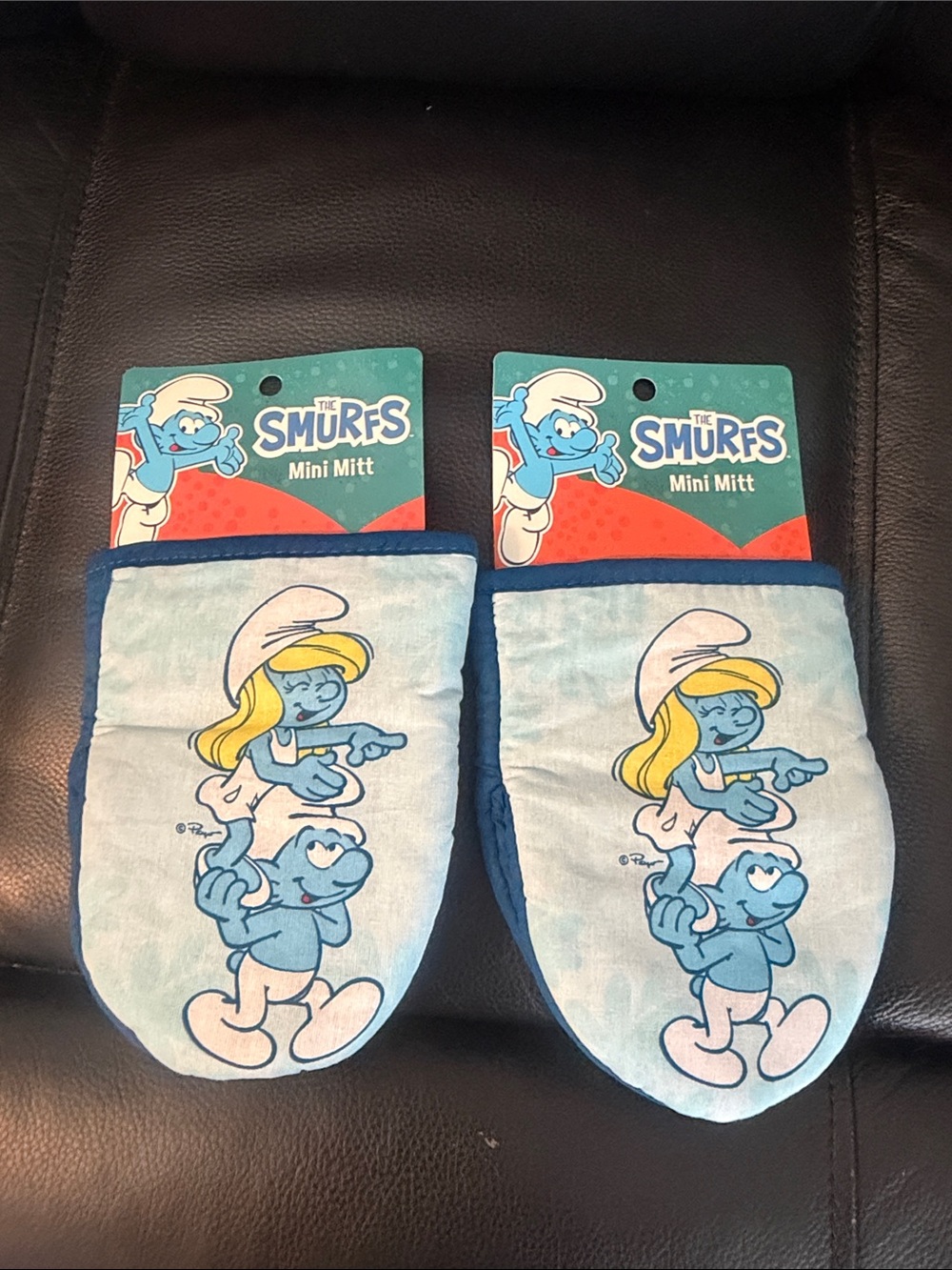 Smurf Mini Mitts—Brand New